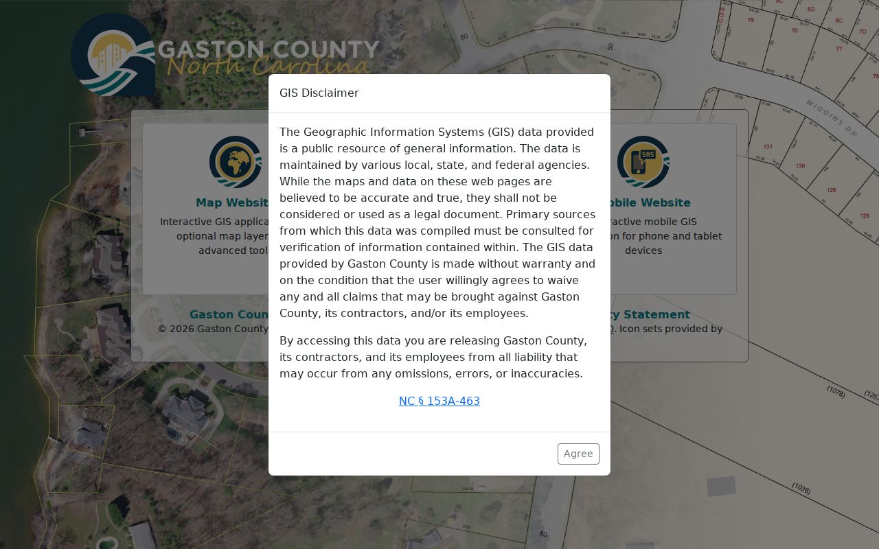 Gaston County people search through the parcel GIS map