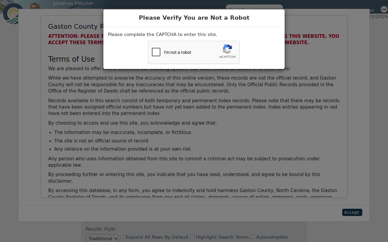 Gaston County people search in the new deed records system